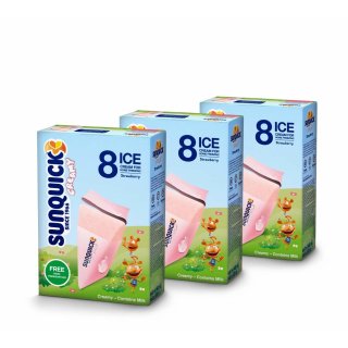 Sunquick Erdbeere creamy Wassereis mit Milch 3x8x60ml