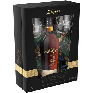 Zacapa mit Geschenkpackung 1x0,7l + 2 Gläsern Rum