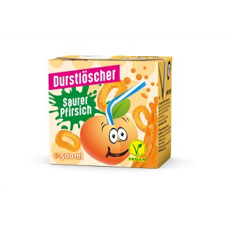 Durstlöscher Saurer Pfirsich Fruchtsaftgetränk 500ml 24er Pack (24x500ml)